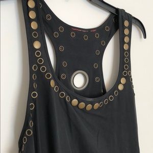 💯 % silk and round metal dress. Black